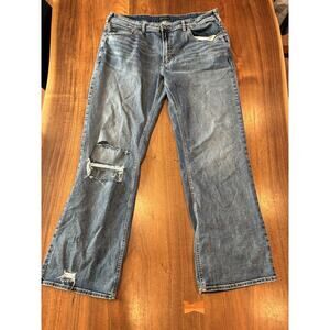 Mens Silver Jeans Flare Leg W40 L34 ZAC